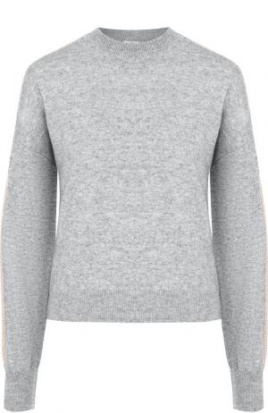 Пуловер с круглым вырезом и контрастной отделкой FTC. Цвет: серый