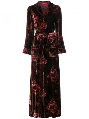 Вечернее платье с цветочным рисунком F.R.S For Restless Sleepers. Цвет: розовый и фиолетовый