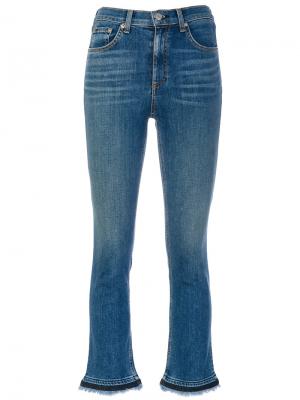 Укороченные джинсы-скинни Rag & Bone /Jean. Цвет: синий