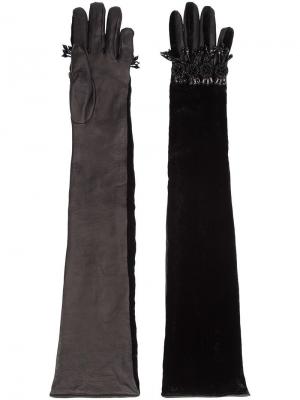Длинные декорированные перчатки Dsquared2. Цвет: чёрный