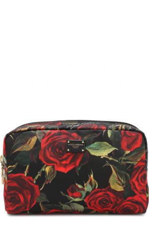 Текстильный несессер с цветочным принтом на молнии Dolce & Gabbana. Цвет: красный
