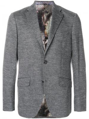 Тканый пиджак Etro. Цвет: серый