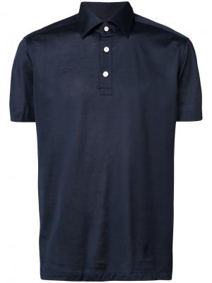 Рубашка-поло с короткими рукавами Kiton. Цвет: синий