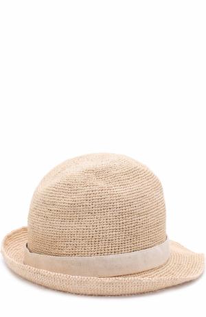 Пляжная шляпа из соломы с повязкой Heidi Klein. Цвет: бежевый