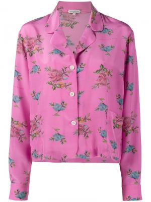 Пижамный топ с цветочным принтом Natasha Zinko. Цвет: розовый и фиолетовый