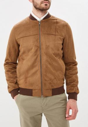 Куртка кожаная Celio. Цвет: коричневый