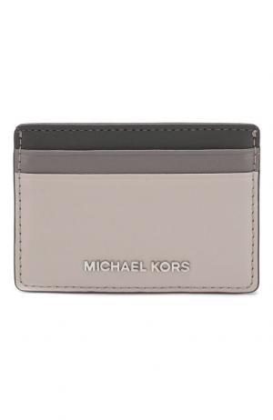 Кожаный футляр для кредитных карт MICHAEL Kors. Цвет: серый