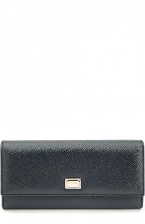 Кожаный кошелек с тиснением Dauphine Dolce & Gabbana. Цвет: темно-синий