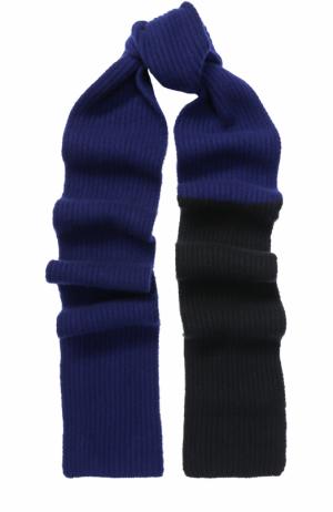 Вязаный шарф из смеси шерсти и кашемира Marni. Цвет: синий
