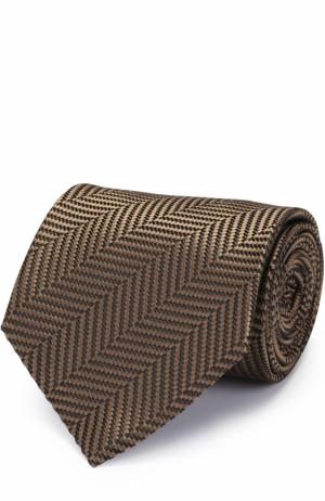 Шелковый галстук с узором Tom Ford. Цвет: коричневый