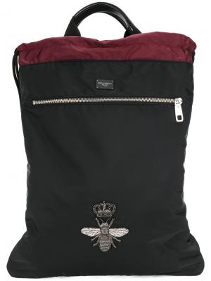 Рюкзак с аппликацией пчелы Dolce & Gabbana. Цвет: чёрный