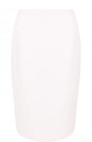 Однотонная льняная юбка-карандаш Ralph Lauren. Цвет: кремовый