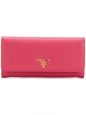 Классический удлиненный кошелек Prada. Цвет: розовый и фиолетовый