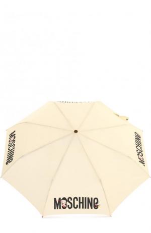Складной зонт с принтом Moschino. Цвет: бежевый