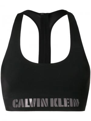 Бюстгальтер с логотипом на резинке Calvin Klein. Цвет: чёрный
