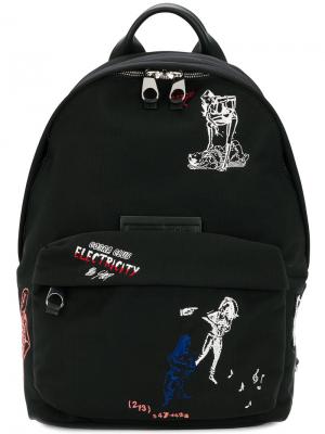 Рюкзак с вышивкой McQ Alexander McQueen. Цвет: чёрный