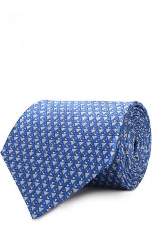 Комплект из шелкового галстука и платка Lanvin. Цвет: синий
