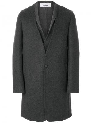 Пальто со вставкой на горловине Chalayan. Цвет: серый