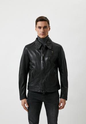 Куртка кожаная Blauer USA. Цвет: черный