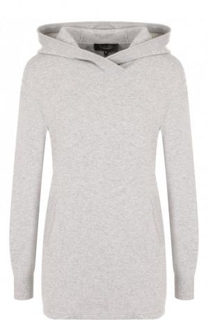 Кашемировый пуловер с капюшоном и контрастной отделкой Loro Piana. Цвет: светло-серый