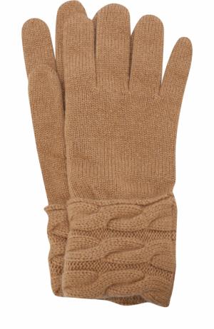 Вязаные перчатки из кашемира Kashja` Cashmere. Цвет: темно-бежевый