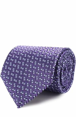 Шелковый галстук с узором Charvet. Цвет: фиолетовый