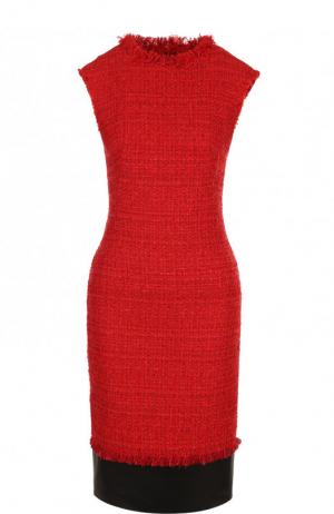 Приталенное буклированное платье без рукавов Alexander McQueen. Цвет: красный