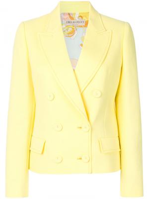 Двубортный пиджак Emilio Pucci. Цвет: жёлтый и оранжевый