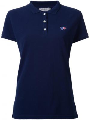 Рубашка-поло с логотипом Maison Kitsuné. Цвет: синий