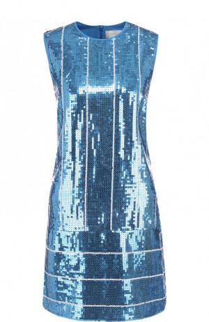 Приталенное мини-платье с пайетками Victoria, Victoria Beckham. Цвет: голубой