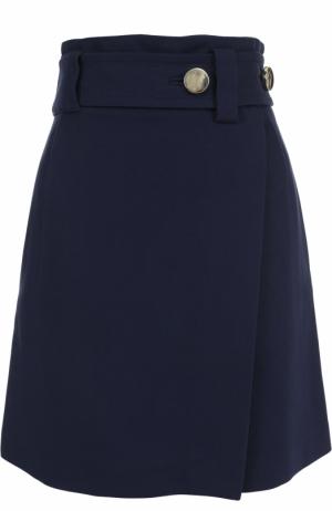 Мини-юбка А-силуэта с широким поясом Tara Jarmon. Цвет: темно-синий
