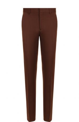 Шерстяные брюки прямого кроя с лампасами CALVIN KLEIN 205W39NYC. Цвет: коричневый