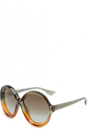 Солнцезащитные очки Dior. Цвет: темно-зеленый