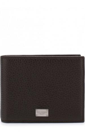 Кожаное портмоне с отделениями для кредитных карт Dolce & Gabbana. Цвет: коричневый