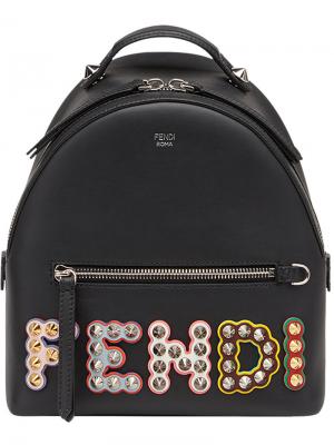 Рюкзак с логотипом Fendi. Цвет: чёрный