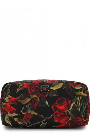 Текстильный несессер с цветочным принтом Dolce & Gabbana. Цвет: красный
