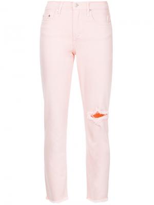 Укороченные джинсы True Nobody Denim. Цвет: розовый и фиолетовый