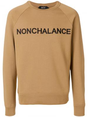 Nonchalance embroidered sweatshirt Nº21. Цвет: коричневый