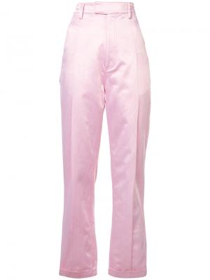 Прямые брюки с отворотами Rosie Assoulin. Цвет: розовый и фиолетовый