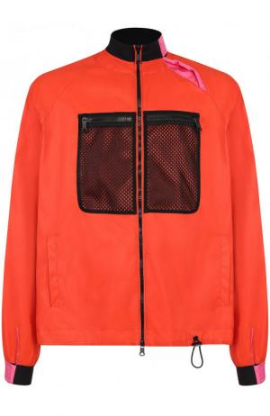 Куртка на молнии с воротником-стойкой Valentino. Цвет: оранжевый