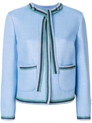 Пиджак с контрастной окантовкой Ermanno Scervino. Цвет: синий