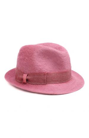 Фетровая шляпа трилби Borsalino. Цвет: розовый