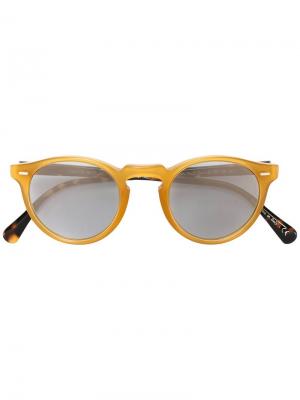 Солнцезащитные очки Gregory Peck Oliver Peoples. Цвет: жёлтый и оранжевый