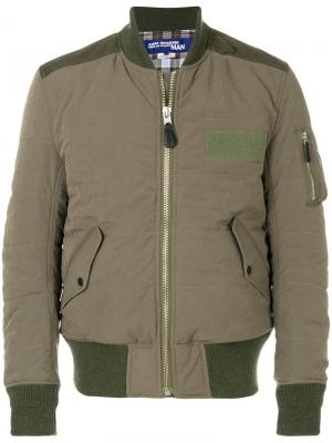 Куртка-бомбер  со стегаными панелями Junya Watanabe Comme Des Garçons Man. Цвет: зелёный