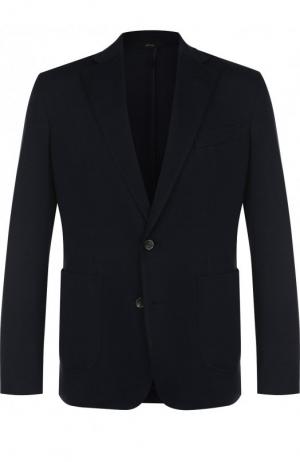 Однобортный шелковый пиджак Brioni. Цвет: темно-синий
