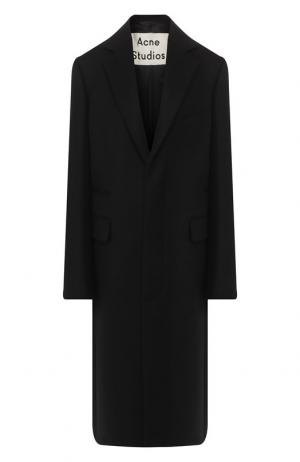 Шерстяное пальто с отложным воротником Acne Studios. Цвет: черный