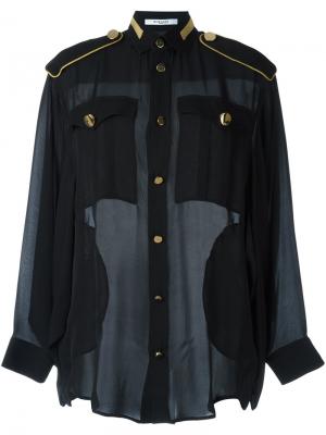 Блузка в стиле милитари Givenchy. Цвет: чёрный
