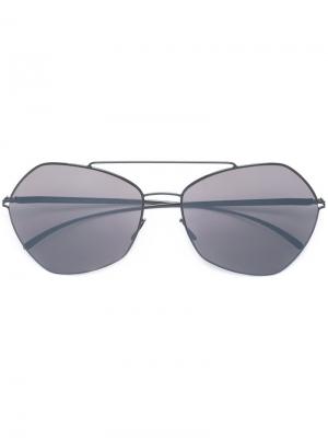 Солнцезащитные очки-авиаторы Mykita. Цвет: серый