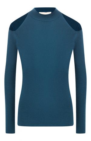 Шерстяной пуловер с разрезами на плечах MICHAEL Kors. Цвет: бирюзовый