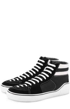 Высокие комбинированные кеды на шнуровке Givenchy. Цвет: черно-белый